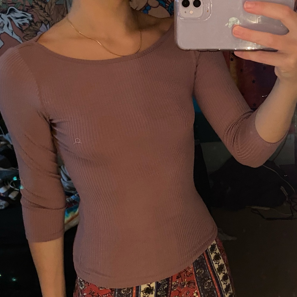 3/4 Sleeve Purple Shirt (xs)